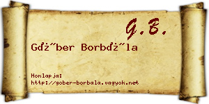 Góber Borbála névjegykártya
